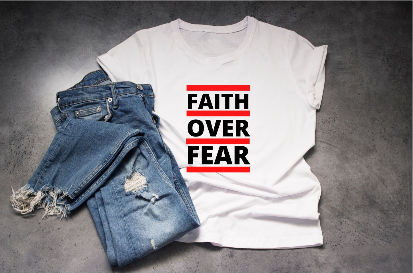 FAITH OVER FEAR ADULT T-SHIRT